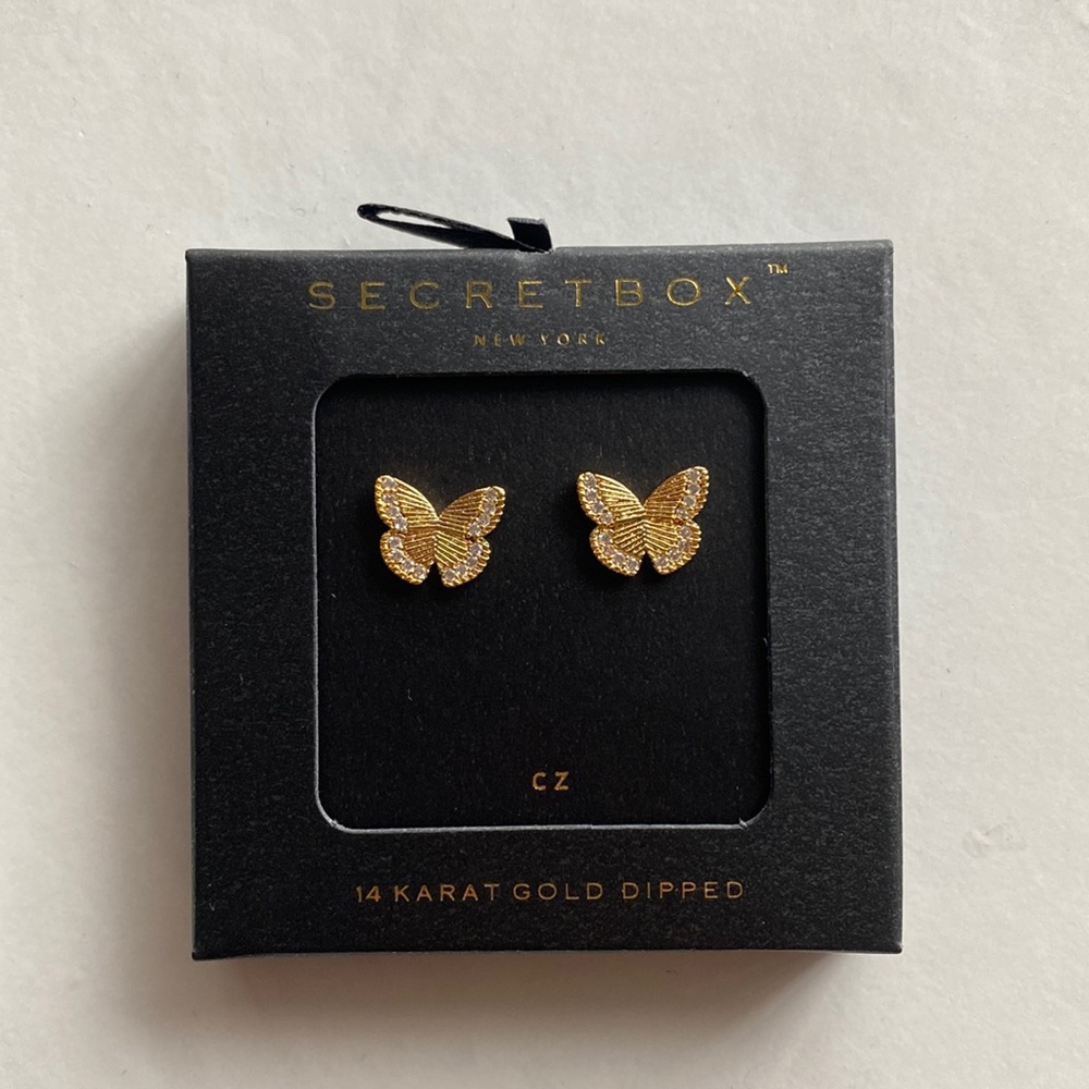 *NEW* 14 Karat Gold dipped butterfly post earrings